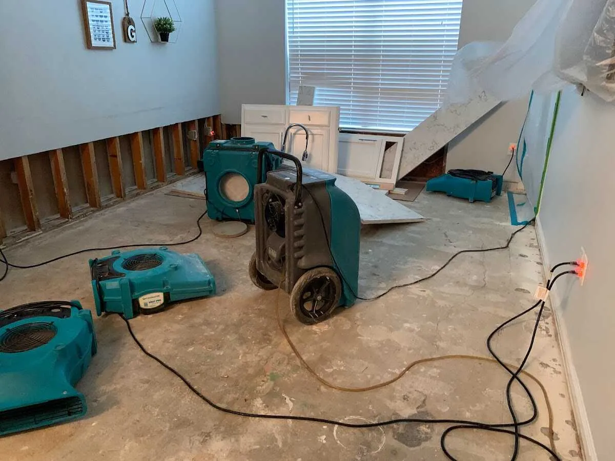 Dehumidifier in flood-cut room for Water Extraction & Removal in Ogden